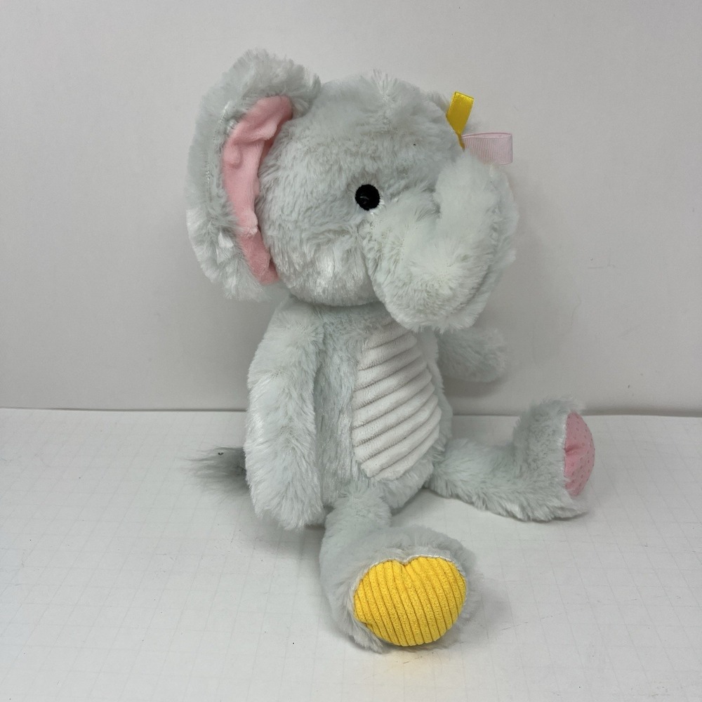 Sensory Elephant Plush Snuggles 9 Inch Rattle Tag Baby‎ Toy Make Believe Ideas